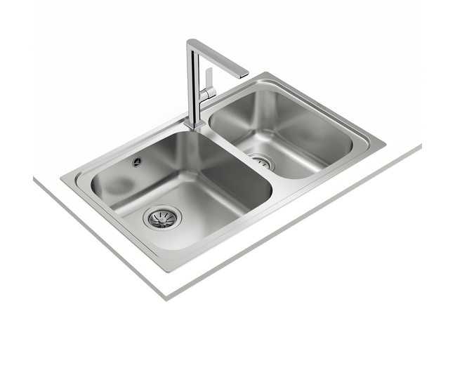 Fregadero Teka Classic 2 Senos 80 1Ø 3½ con Rebosadero