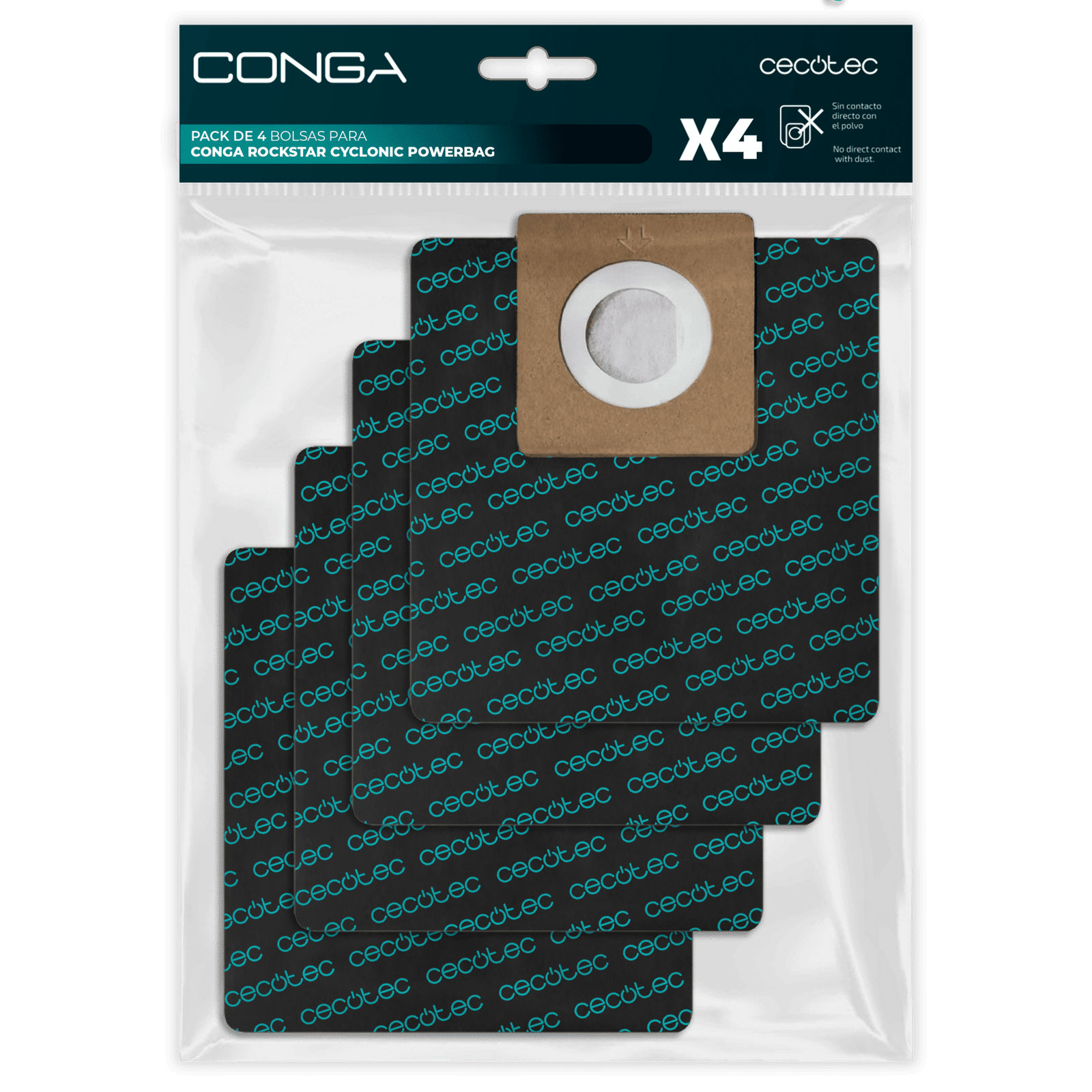 Aspirador Cecotec Pack de 4 bolsas para Conga Rockstar Cyclonic Powerbag