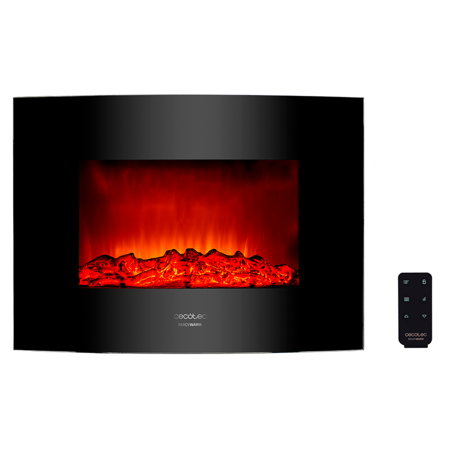 Cecotec Chimenea electrica decorativa de pared Ready Warm 2200 Curved Flames