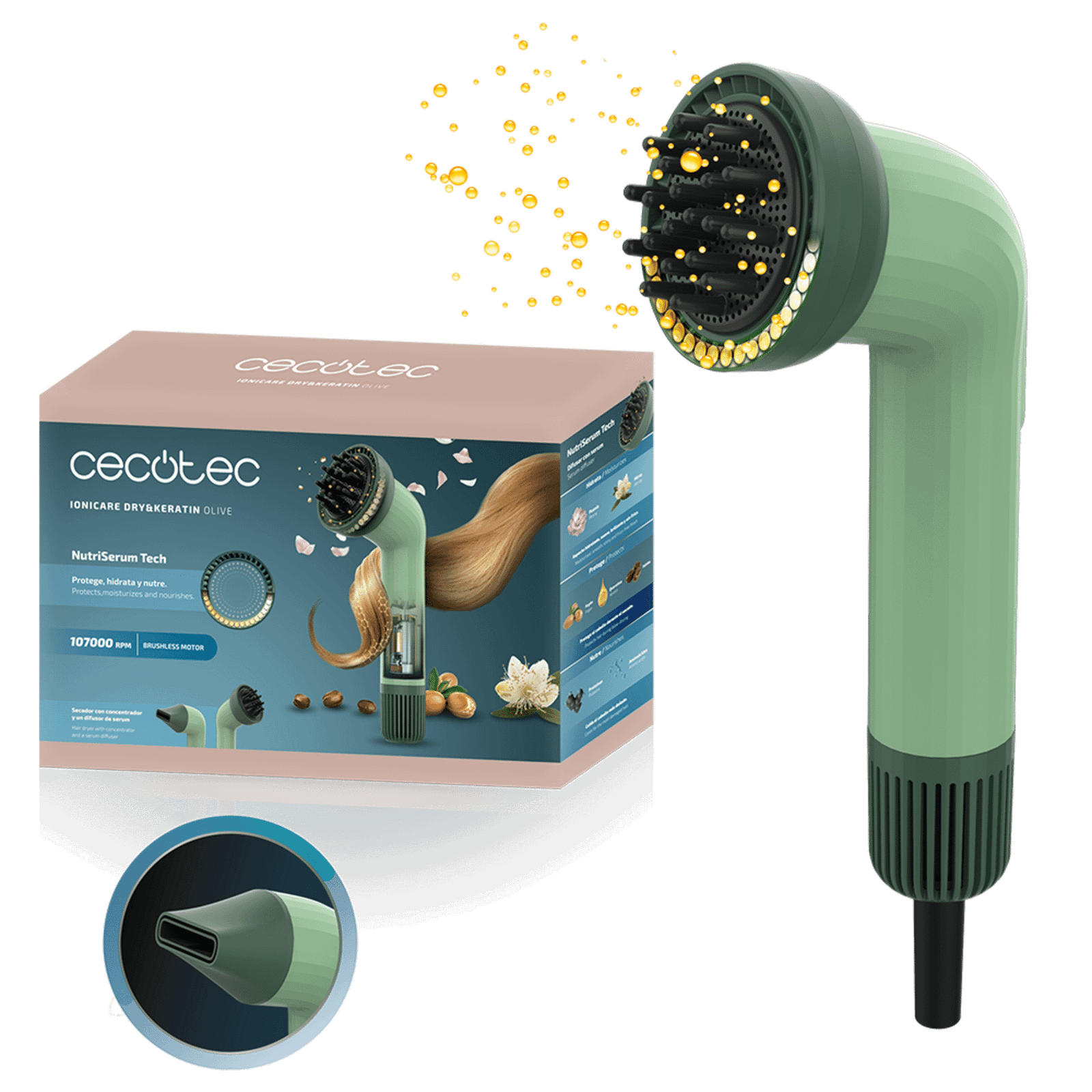 Cecotec IoniCare Dry&Keratin Olive