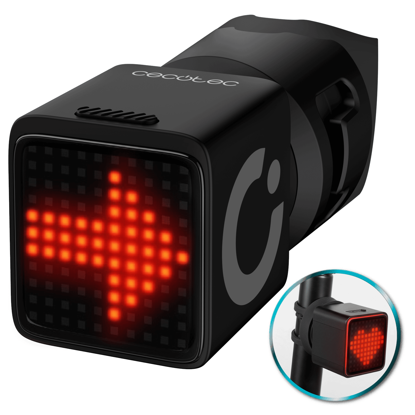 Cecotec Luz bicicleta Smart tail Black