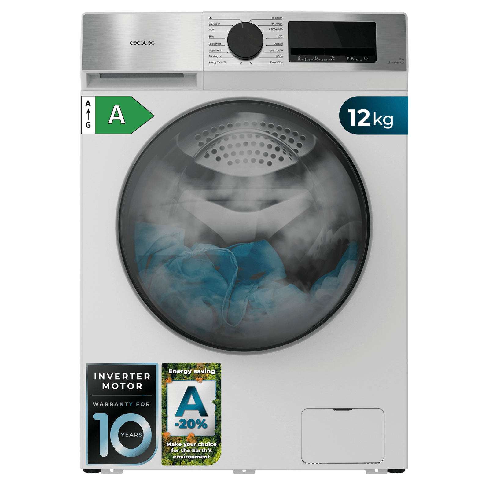 Lavadora Cecotec Bolero DressCode 12450 Inverter