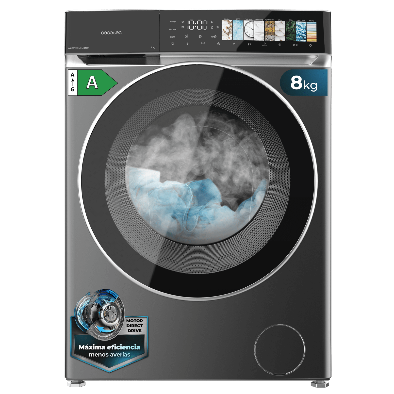 Lavadora Cecotec Bolero Dresscode 8970 Direct Drive Steel