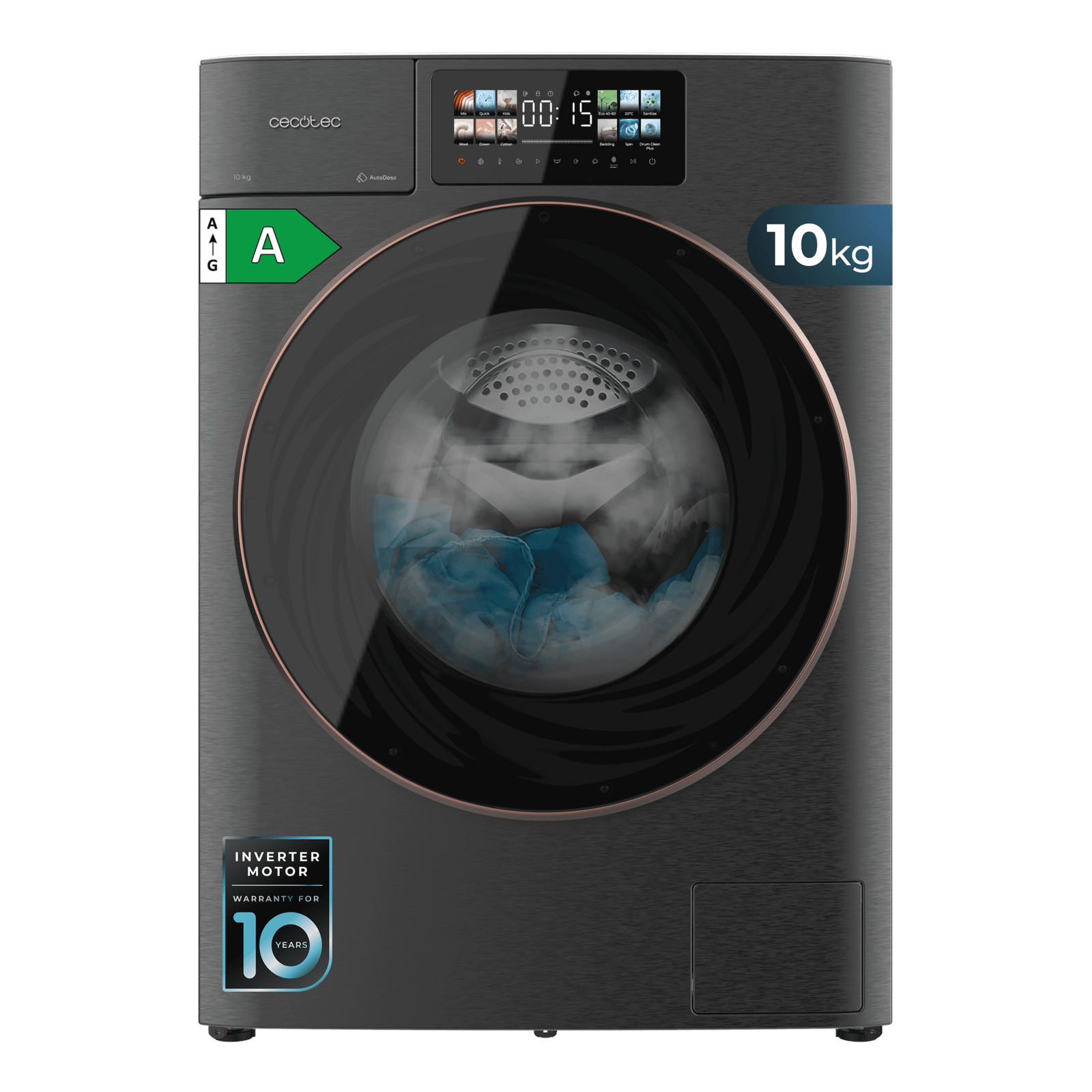 Lavadora Cecotec Bolero Wash&Dry 106950 Autodose Inverter 3D Steel