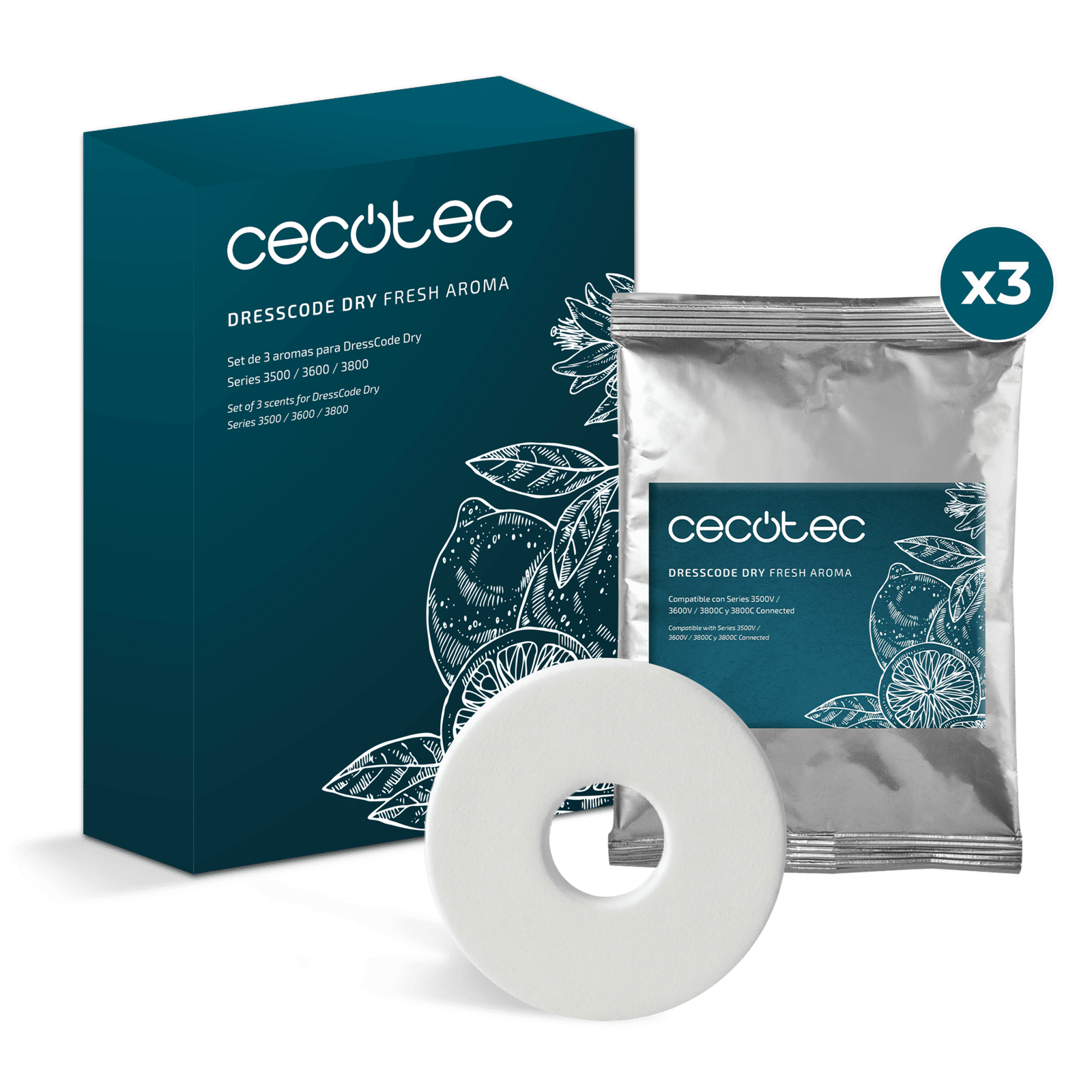Lavadora Cecotec Set de 3 DressCode Dry Fresh Aroma Series 3500 / 3600 / 3800