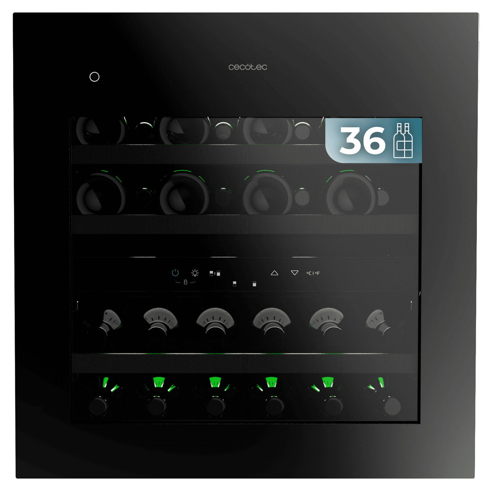 Vinoteca Cecotec Bolero GrandSommelier Duo 36000 Touch Matt Black Compressor